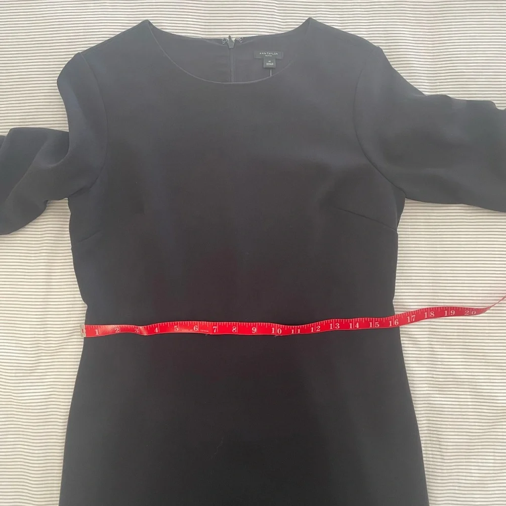 Ann Taylor Black Bell Sleeve A line Shift Dress 8P NWT - Picture 9 of 16